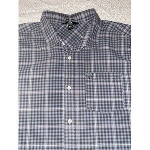 Volcom Stone Men's XXL Short Sleeve Button Down Shirt Classic Fit Plaid Blue
